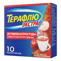 ТераФлю Экстра яблоко-корица порошок для приг. раствора для приема вн. саше 10шт