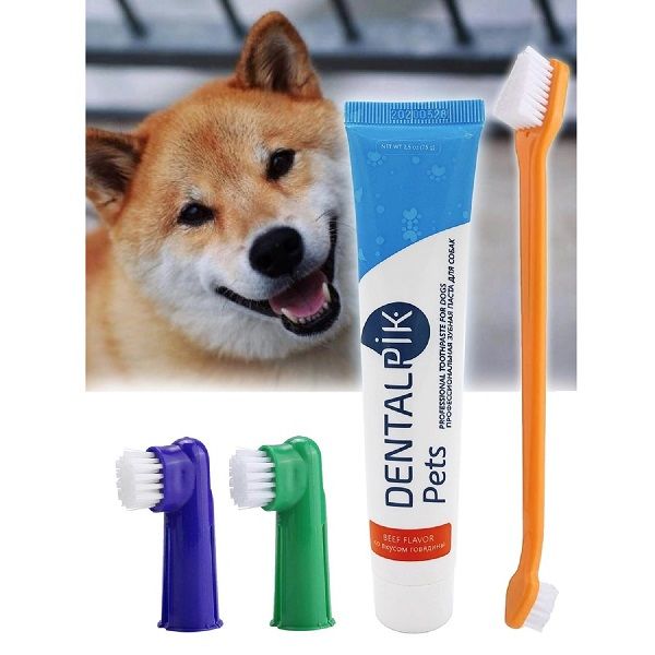 Набор Dentalpik Pets: Паста зубная для собак вкус говядина+Щетка зубная 3шт фото №5