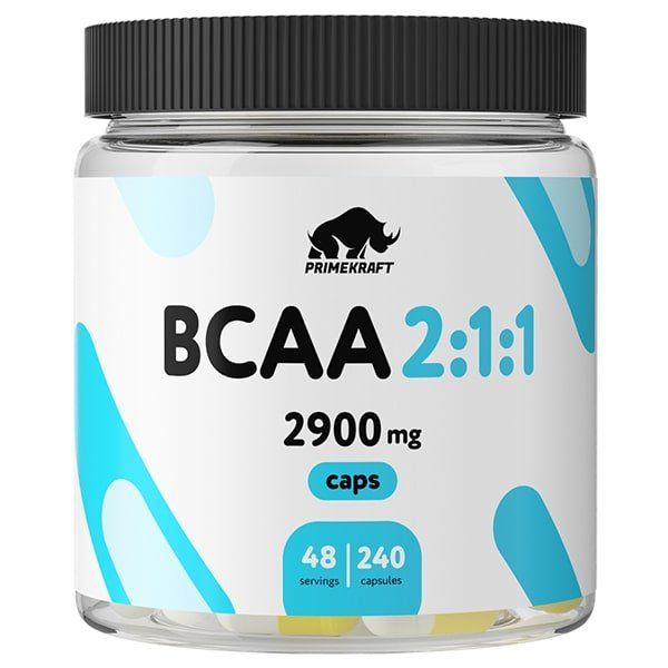 Аминокислоты БЦАА/BCAA 2:1:1 Primekraft/Праймкрафт капсулы 580мг 240шт