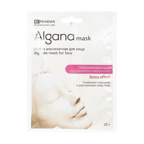Маска Algana (Альгана) Botox Effect альгин. для лица омолаживающая со спирулиной и миоксинолом 25 г