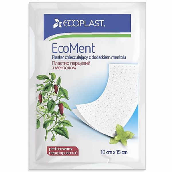 Пластырь перцовый с ментолом EcoMent Ecoplast 10см x 15см