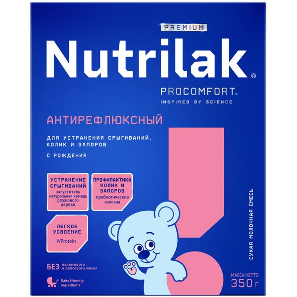 Смесь Nutrilak (Нутрилак) Premium Антирефлюксная молочная сухая 350 г нан 2 оптипро молочная смесь с пробиотиками с 6 мес 400г