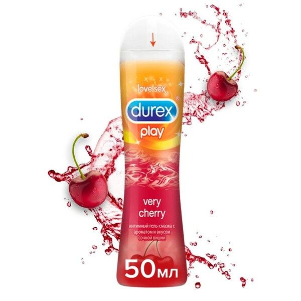 Гель-смазка с фруктовым ароматом Play Very Cherry Durex/Дюрекс фл. 50мл презервативы invisible durex дюрекс 3шт
