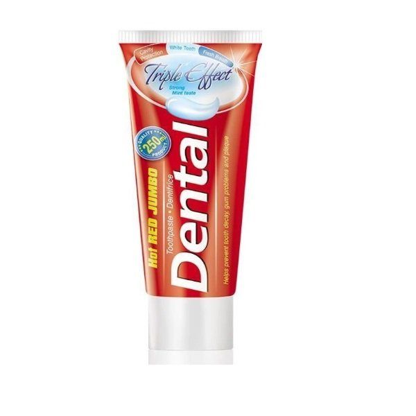 Зубная паста Тройной эффект Dental Hot Red Jumbo Rubella Beauty 250мл RUBELLA BEAUTY 1509876 - фото 1