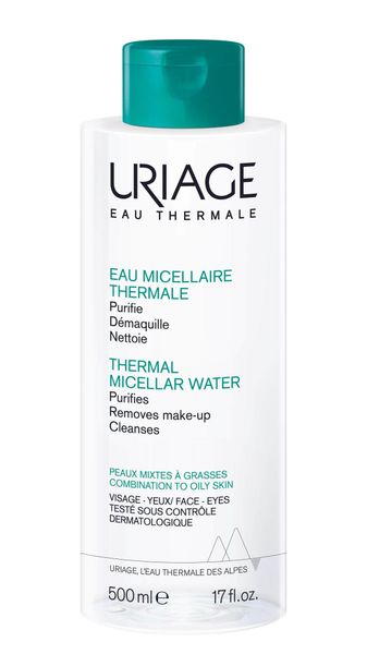 Купить Вода мицеллярная для комбинированной и жирной кожи и контура глаз очищающая Uriage/Урьяж 500мл, Uriage Lab. FR, Франция