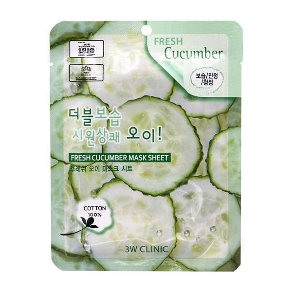 Купить Маска для лица тканевая с экстрактом огурца Fresh cucumber mask sheet 3W Clinic 23мл, XAI Cosmetics Korea Co., Ltd, Южная Корея