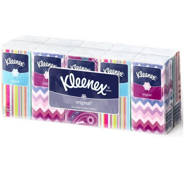 Носовые платочки Kleenex/Клинекс Original (белые) 10 шт. 10 упак.