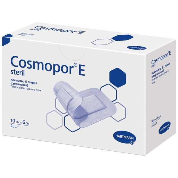 Повязка стерильная пластырного типа Cosmopor E/Космопор Е 10х6см 25шт (901029) повязка стерильная пластырного типа cosmopor e космопор е 15х6см 25шт