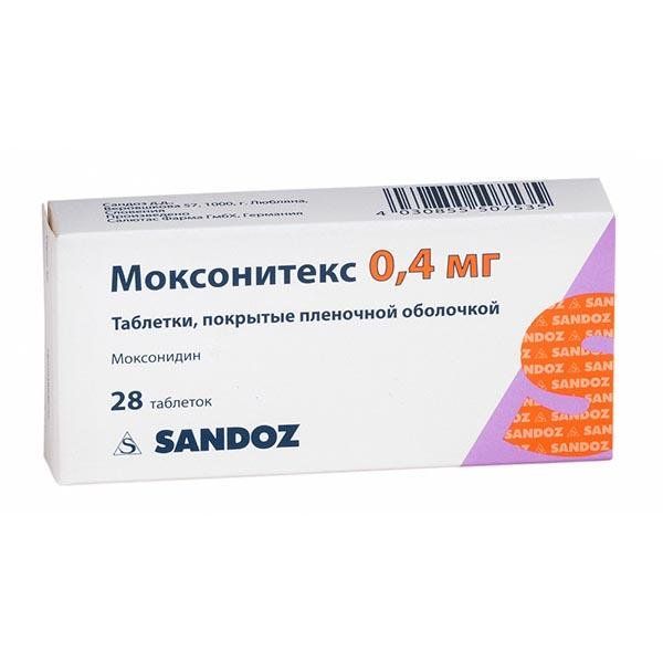 Моксонитекс таблетки п/о плен. 0,4мг 28шт