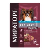 Корм консервированный для взрослых собак мелких пород для здорового пищеварения с телятиной Pro Meat Мираторг 85г