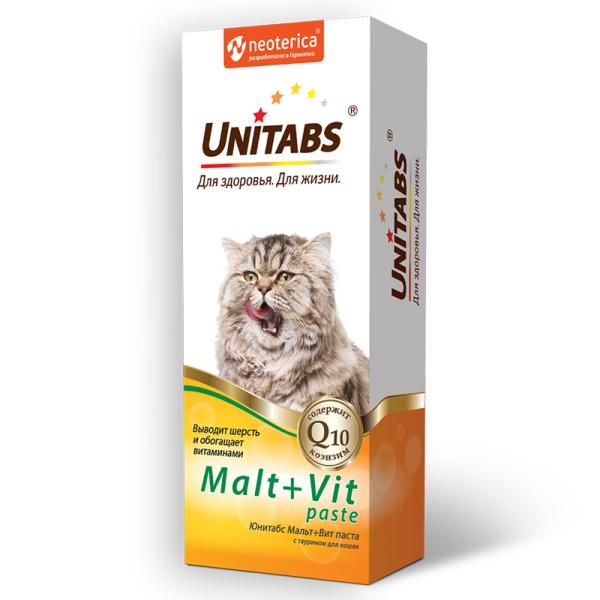 Malt+Vit Unitabs паста для кошек 120мл immunocat unitabs паста для кошек 120мл