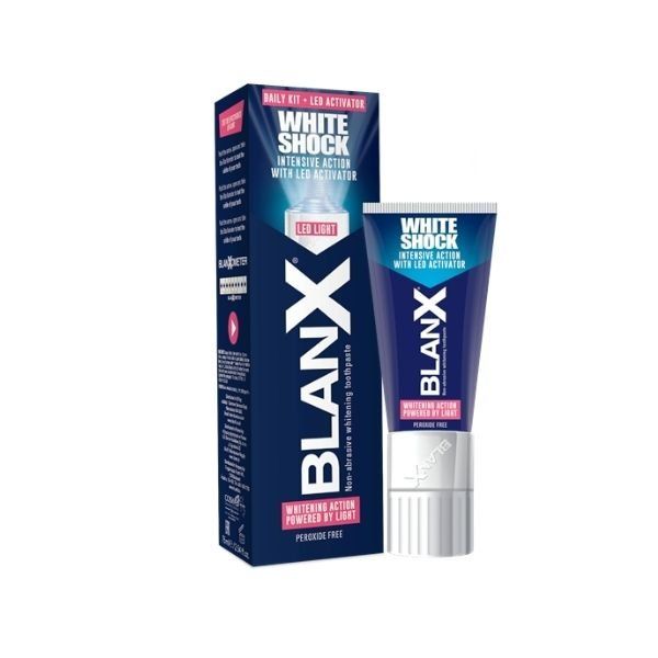 Зубная паста интенсивное действие со светодиодной крышкой White Shock Blanx/Бланкс 50мл