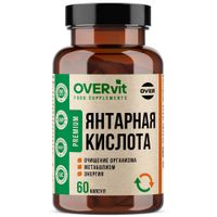 Янтарная кислота OVERvit/ОВЕРвит капсулы 400мг 60шт, миниатюра фото №10