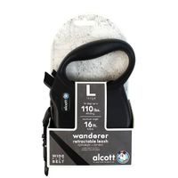 Рулетка лента для собак весом до 50кг черная Wanderer Alcott 5м (L) миниатюра фото №2