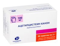Ацетилцистеин Канон гранулы для приг. раствора для приема внутрь 100мг 20шт