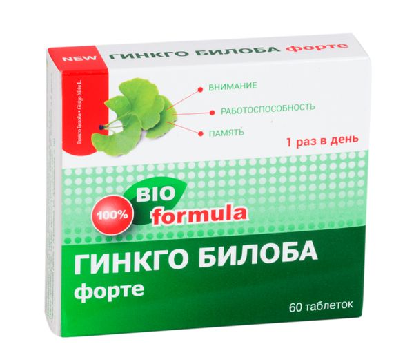Гинкго билоба Форте таблетки 0,46г 60шт