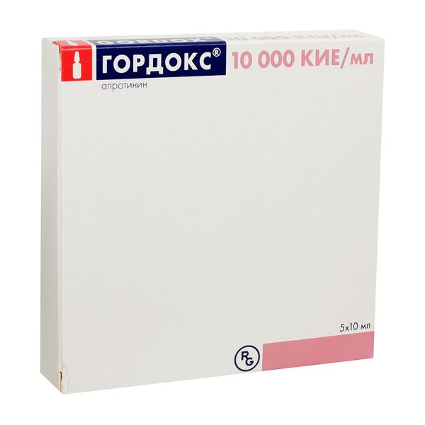 Гордокс раствор для в/в введ. 10000 КИЕ/мл 10мл 5шт