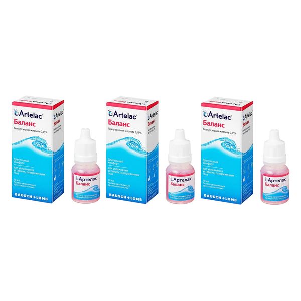 3Х Раствор офтальмологический увлажняющий Артелак Баланс фл 10мл 2084₽