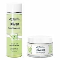 Медифарма косметикс olivenol тоник для лица фл. 200мл + Крем для сухой и чувствительной кожи лица Olivenol Cosmetics Medipharma/Медифарма банка 50мл