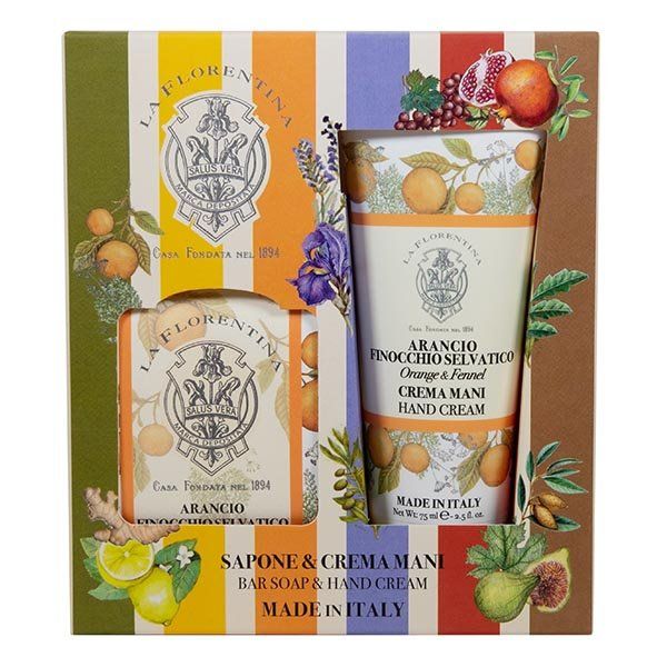 Набор Фруктовые сады: Мыло апельсин и дикий фенхель+Крем для рук La Florentina/Ла флорентина 106г+75мл