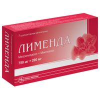 Лименда суппозитории вагинальные 750мг+200мг 7шт