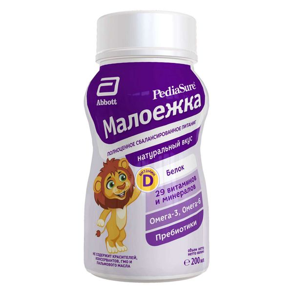 Смесь жидкая для детского питания вкус натуральный от 1 до 10 лет Малоежка PediaSure/ПедиаШур бут. 200мл