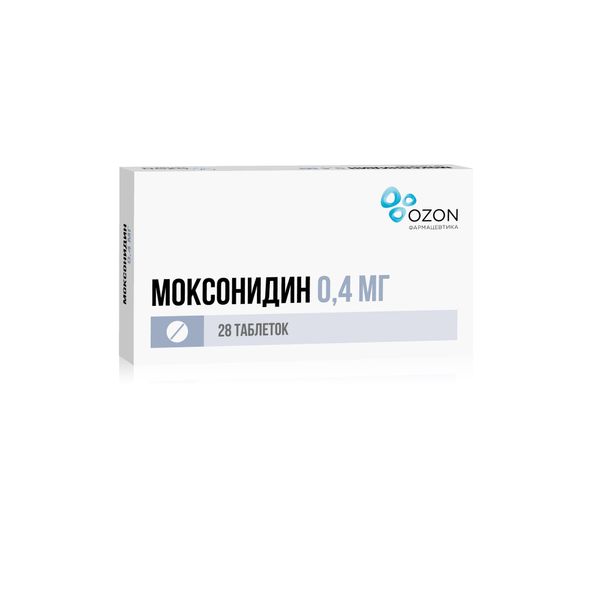Моксонидин таблетки п/о плен. 0,4мг 28шт физиотенз таблетки п о плен 0 2мг 28шт