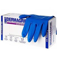 Перчатки смотровые нестерильные сверхпрочные синие High Risk Dermagrip/Дермагрип 50шт р.L