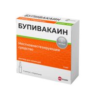 Бупивакаин раствор для инъекций амп. 5мг/мл 4мл 5шт, миниатюра фото №4