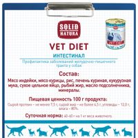 Корм влажный для собак диетический Intestinal VET Diet Solid Natura 340г миниатюра фото №4