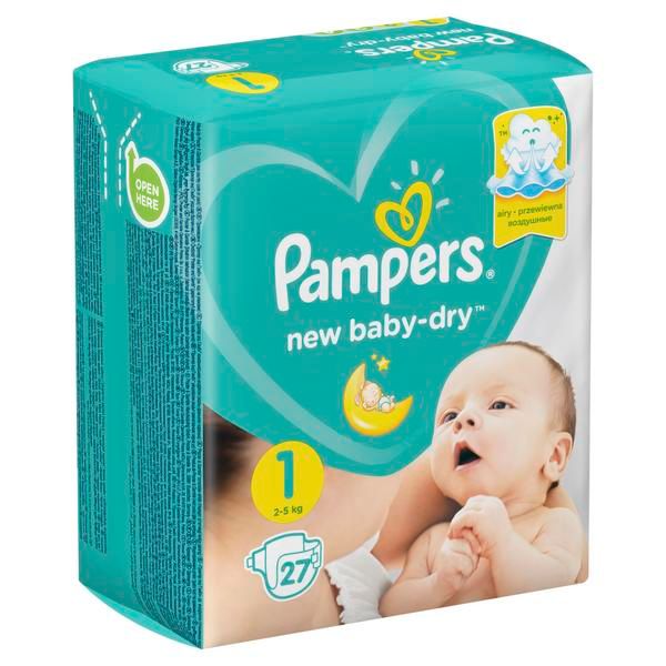 Подгузники 2-5кг New Baby-Dry Pampers/Памперс 27шт фото №3