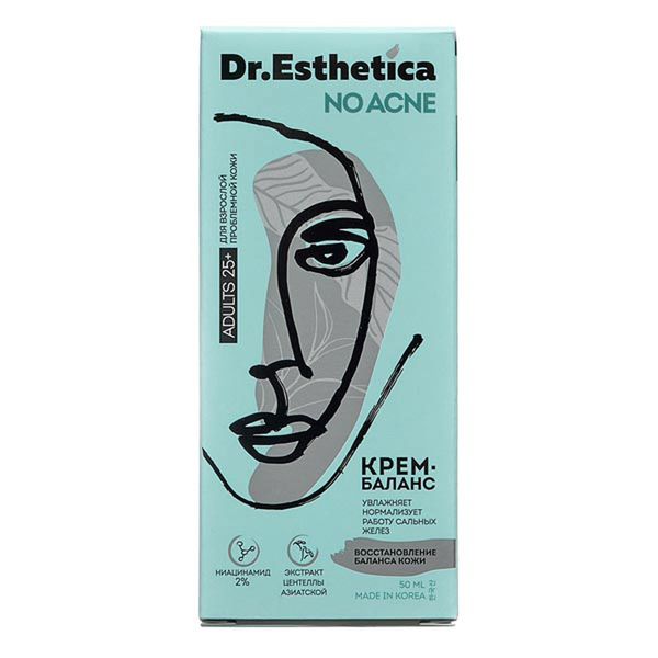 Крем-баланс для кожи склонной к акне для взрослых 25+ Dr.Esthetica No Acne туба 50мл фото №6