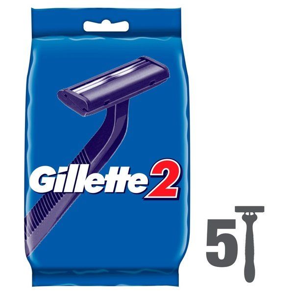 Одноразовая мужская бритва Gillette2 (Жиллетт2), 4+1 шт. фото №2