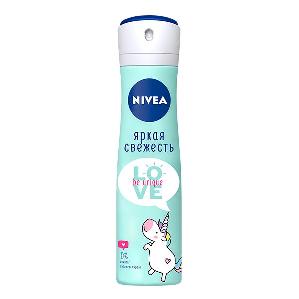 Антиперспирант яркая свежесть LOVE Be Unique Nivea/Нивея спрей 150мл (83196)