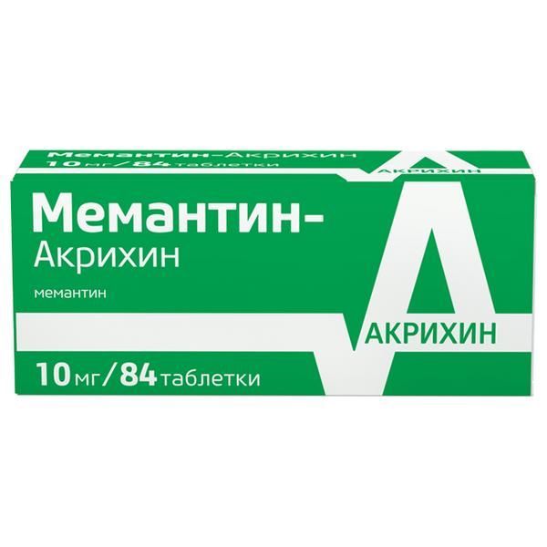 Мемантин-Акрихин таблетки п/о плен. 10мг 84шт