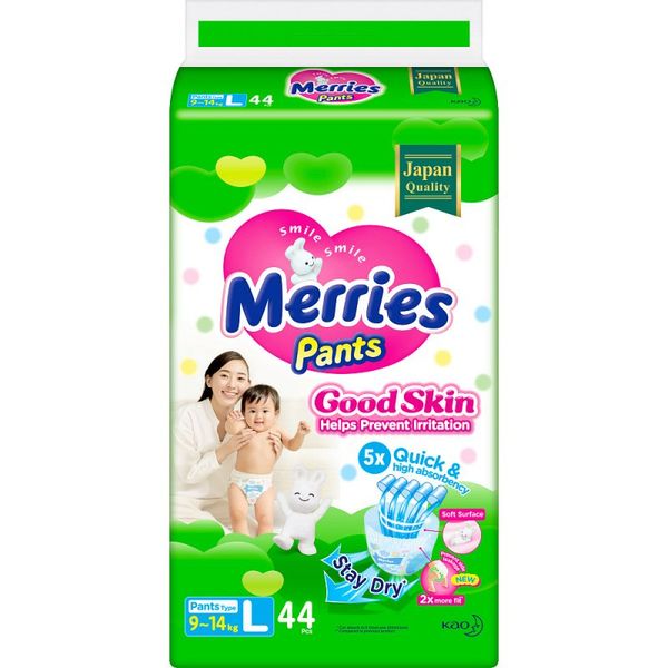 Трусики-подгузники для детей 9-14кг Good skin Merries/Меррис 44шт р.L