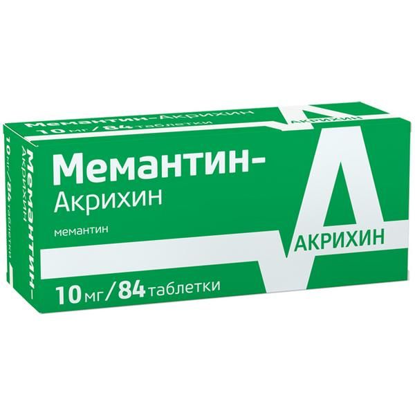 Мемантин-Акрихин таблетки п/о плен. 10мг 84шт фото №3