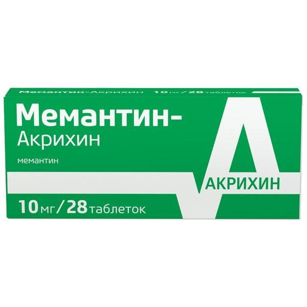 Мемантин-Акрихин таблетки п/о плен. 10мг 28шт