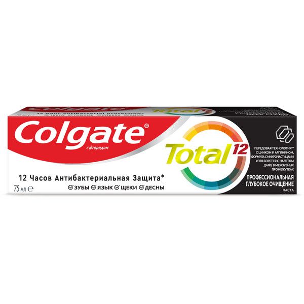 Паста зубная глубокое очищение профессиональная Total 12 Colgate/Колгейт 75мл фото №7