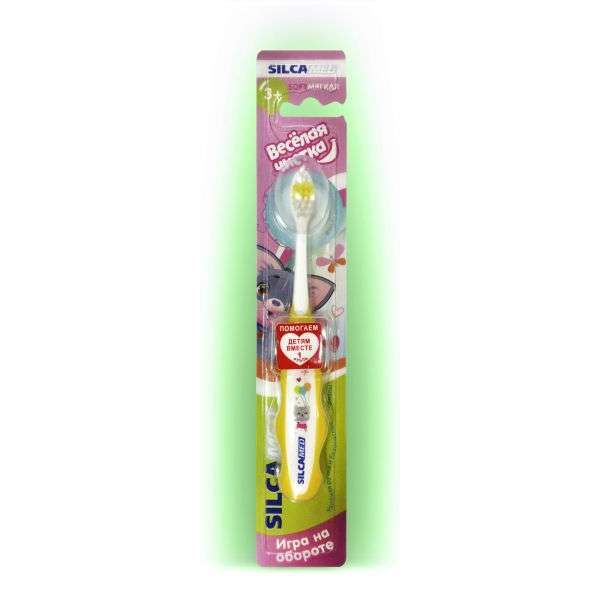 Зубная щетка веселая чистка от 3л Silcamed/Силкамед зубная щетка silcamed идеальная чистка 1 шт