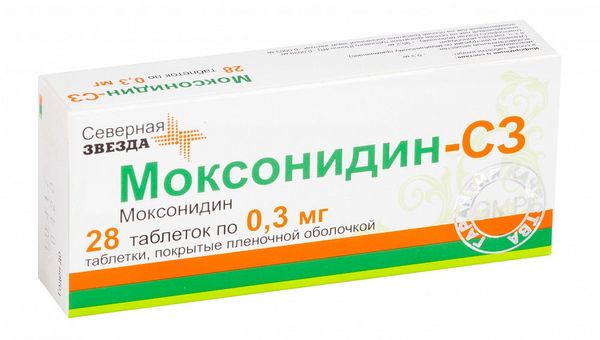 Моксонидин-СЗ таблетки п/о плен. 0,3мг 28шт