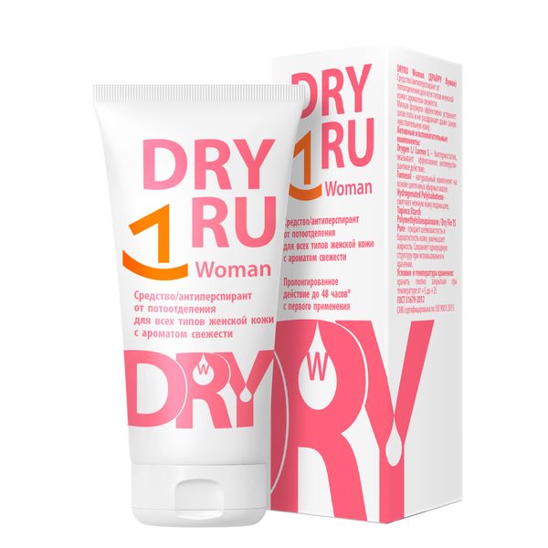 Антиперспирант для всех типов женской кожи аромат свежести Women Dry Ru/Драй Ру туба 50мл