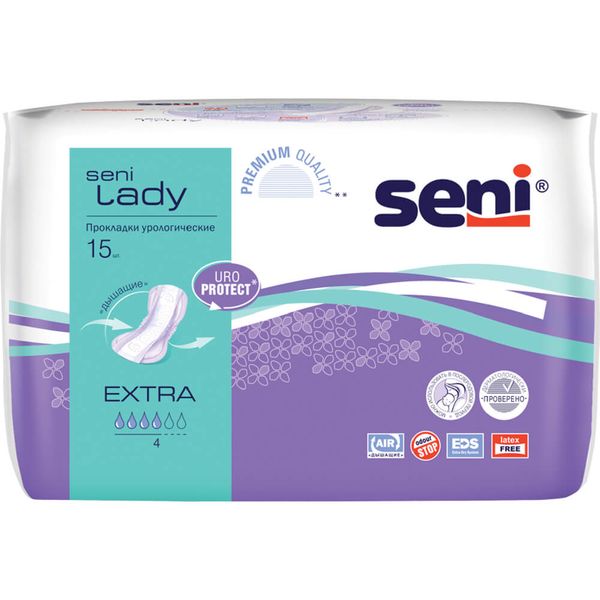 Прокладки урологические Seni (Сени) Lady Extra 400 мл 15шт прокладки урологические seni сени lady normal 10шт
