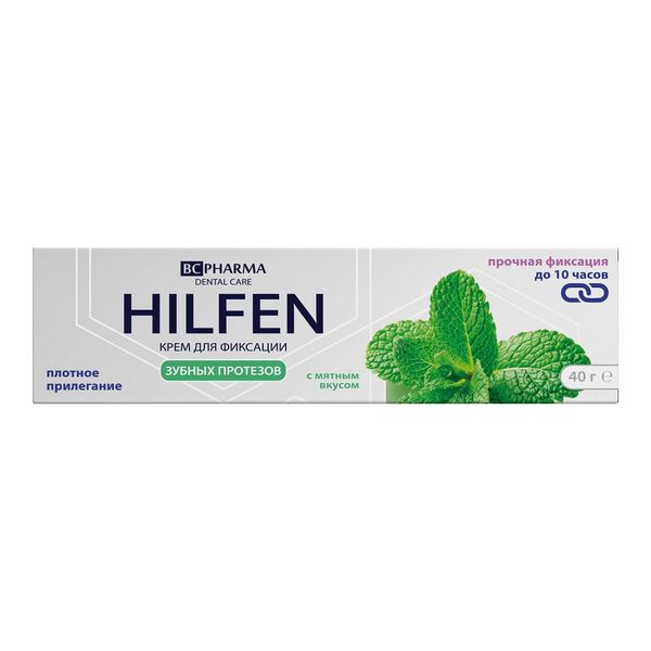 Крем для фиксации зубных протезов со вкусом мяты Hilfen/Хилфен 40г, Anhui Greenland Biotex Co Ltd., Россия  - купить