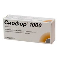 Сиофор 1000 таблетки п/о. плён. 1000мг 60шт