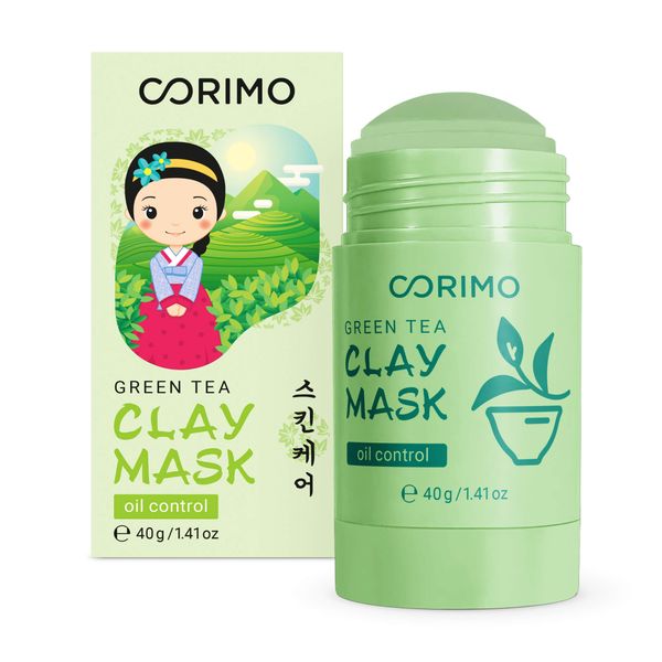 Маска глиняная для лица зеленая с зеленым чаем и алоэ Corimo/Коримо стик 40г коримо маска ткан д лица мезококтейль 100% пептиды