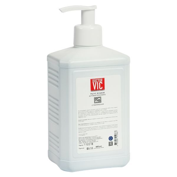 Мыло жидкое для рук антибактериальное с пантенолом Doctor VIC 500мл