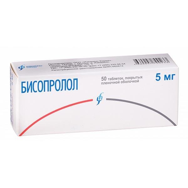 Изображение товара Бисопролол таблетки п/о плен. 5мг 50шт