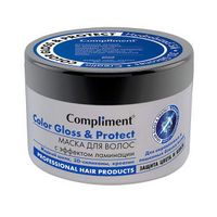 Маска для волос эфф. ламинац. c жид. шёлк., 3D-силик, креатином Color Gloss&Protect Compliment 500мл