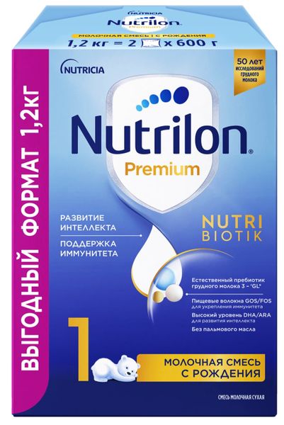 Смесь молочная сухая начальная адаптированная с рождения Premium 1 Nutrilon/Нутрилон 1,2кг